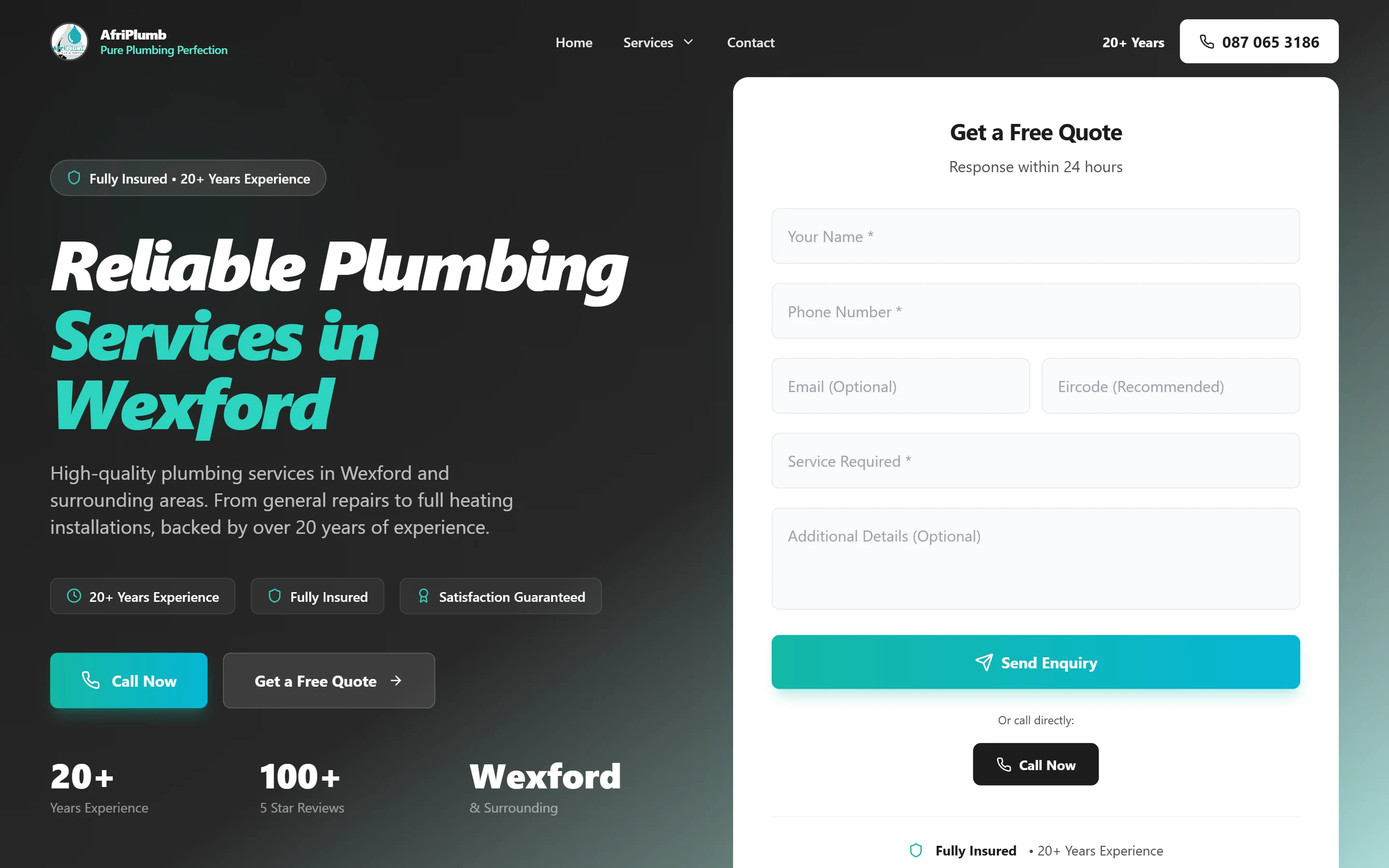 AfriPlumb, site by Eflow