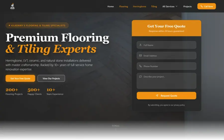 Example build by Eflow Solutions showing the standard of web design we deliver for carpenters and joiners in Ireland