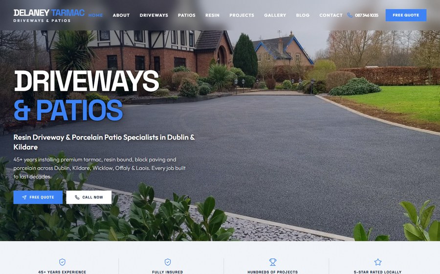 Delaney Tarmac website by Eflow Solutions