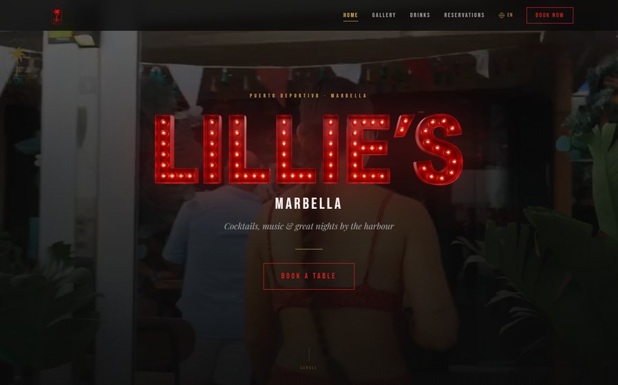 Lillie's Marbella website by Eflow Solutions