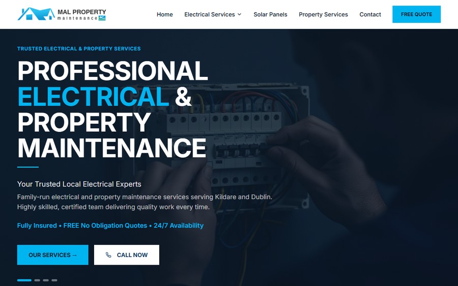 MAL Property Maintenance website by Eflow Solutions
