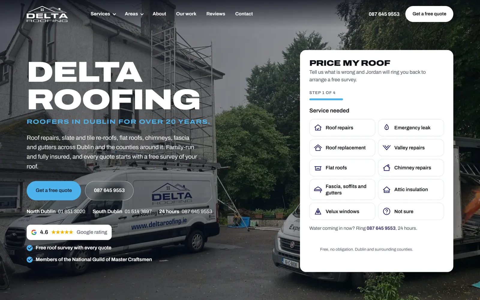 Delta Roofing website by Eflow Solutions