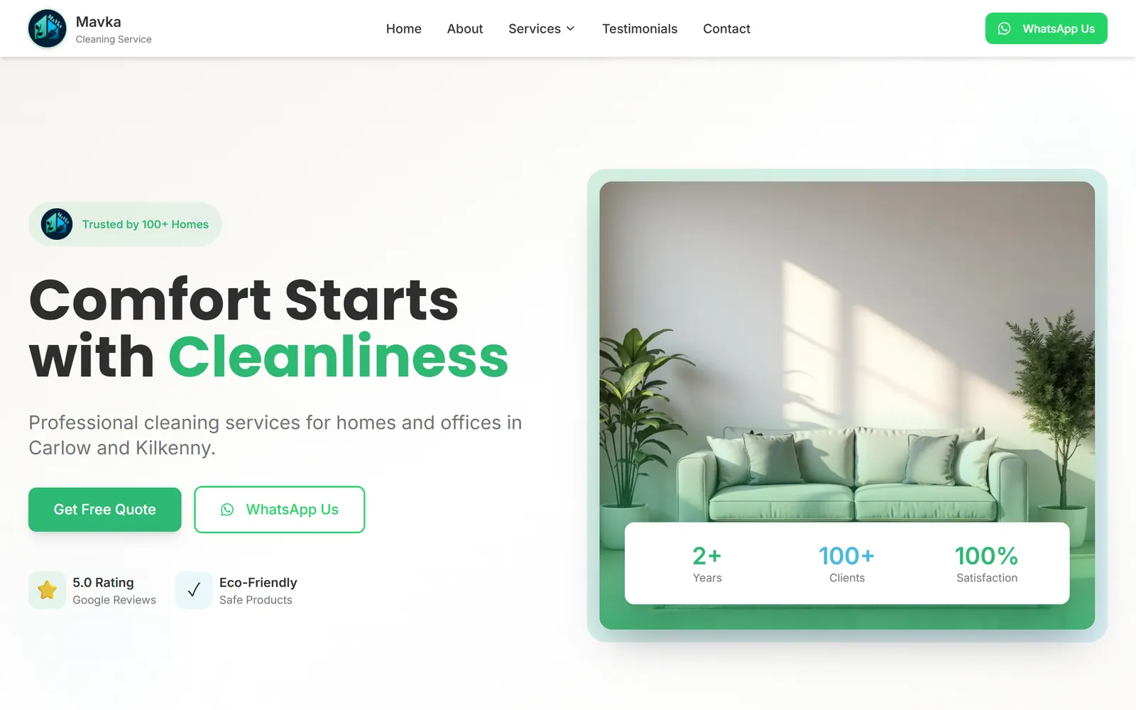 Mavka Cleaning website