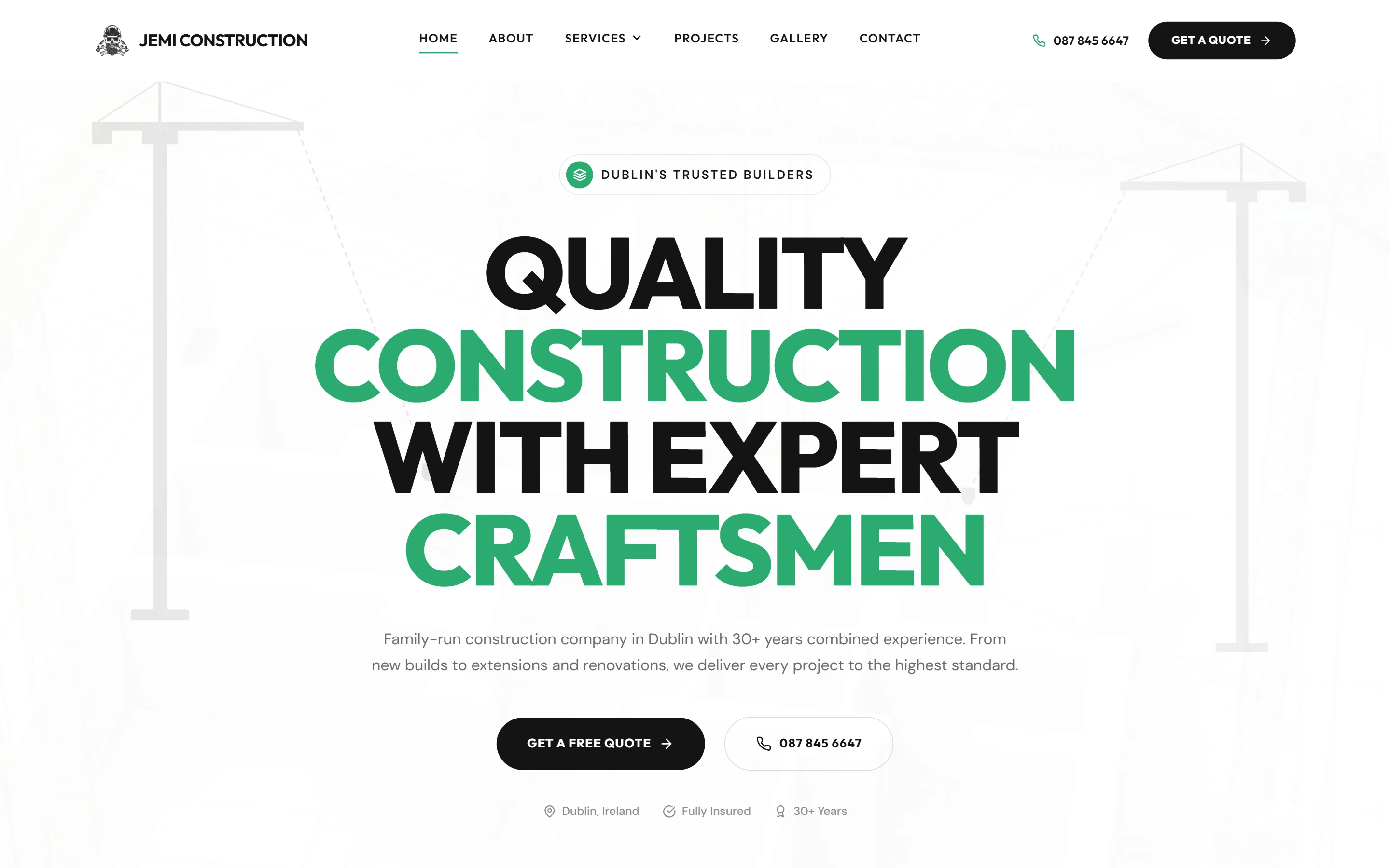 Jemi Construction, site by Eflow