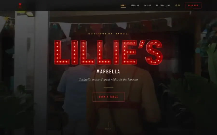 Lillies Marbella website, web design for hospitality business by Eflow Solutions
