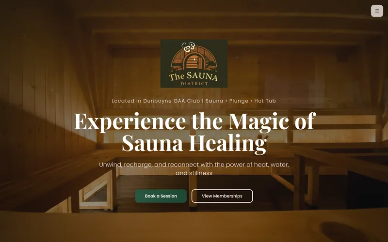 The Sauna District website, web design for wellness business in Ireland by Eflow Solutions